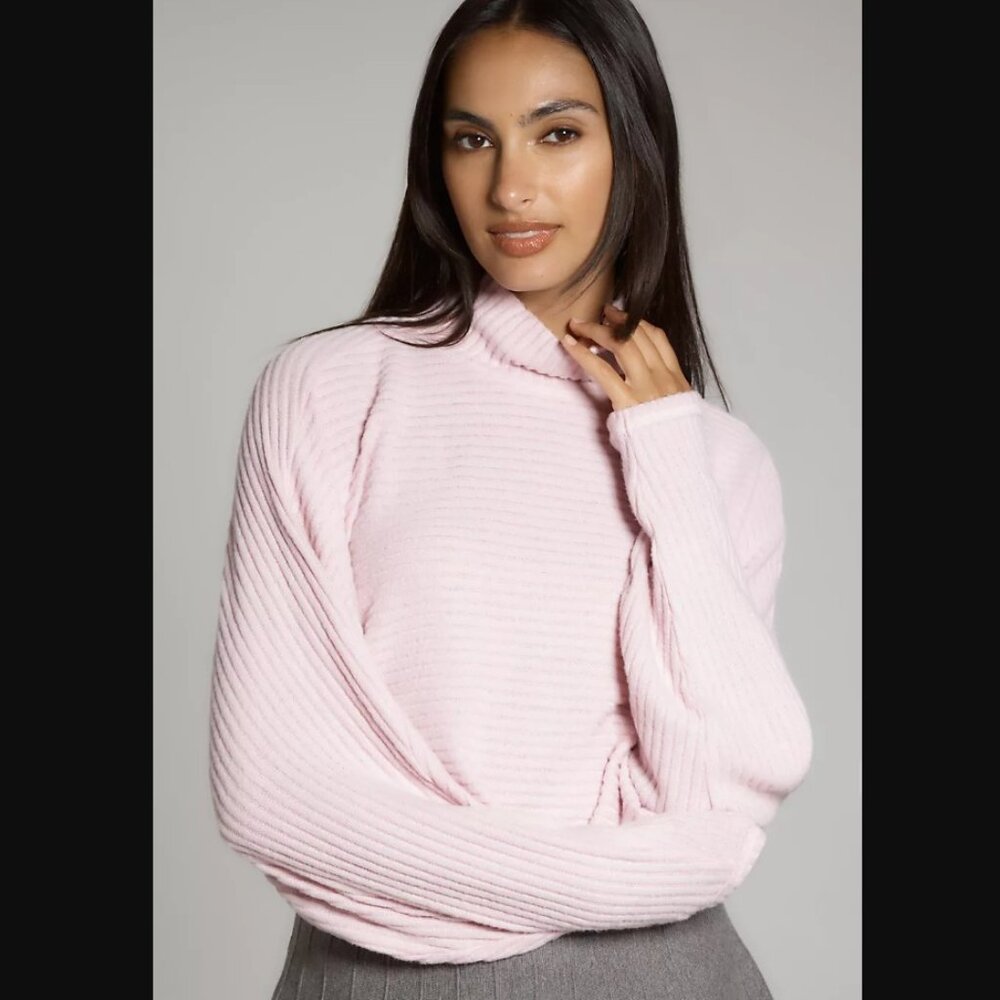 Anthropologie Pink Turtleneck Sweater